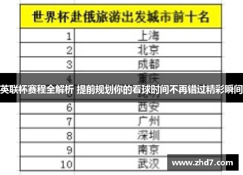 英联杯赛程全解析 提前规划你的看球时间不再错过精彩瞬间